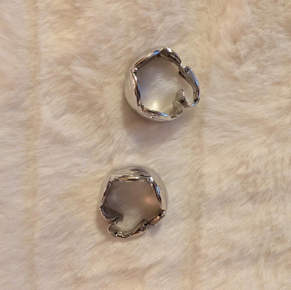 Vintage L.H. Segal California Silver Tone Clip On Statement Earrings - Picture 2 of 5
